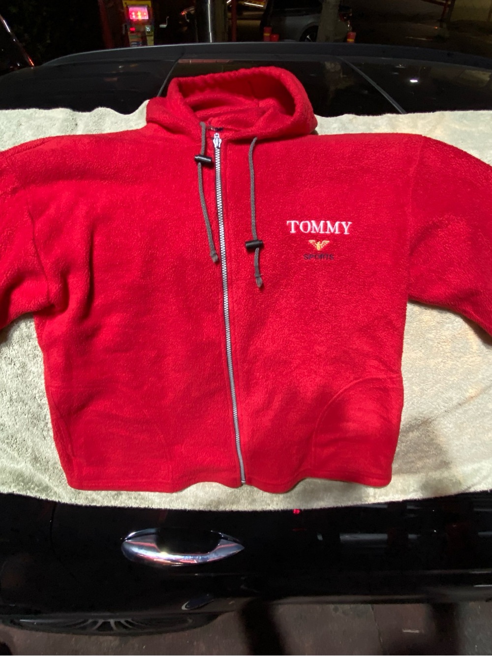 Tommy Hilfiger Red Hooded Zip Jacket